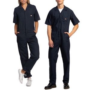 EUC Dickies Coveralls Black Short Sleeves Unisex Medium One Piece Jumpsuit